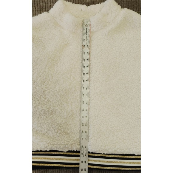 Nanette Lepore White Fuzzy Pullover XL - Saints Black & Gold!!! - Picture 8 of 8